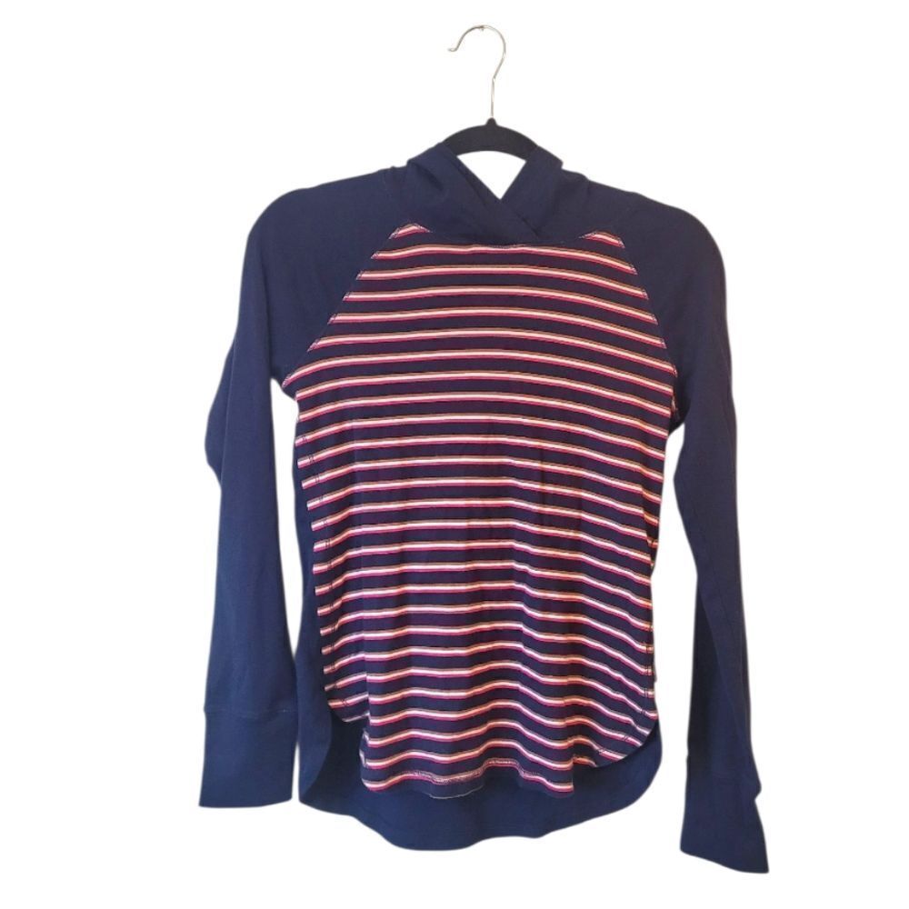 Eddie Bauer Women's Striped 100% Cotton Hoodie Top Size S